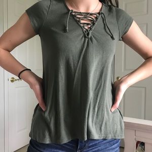 Tie ribbed shirt